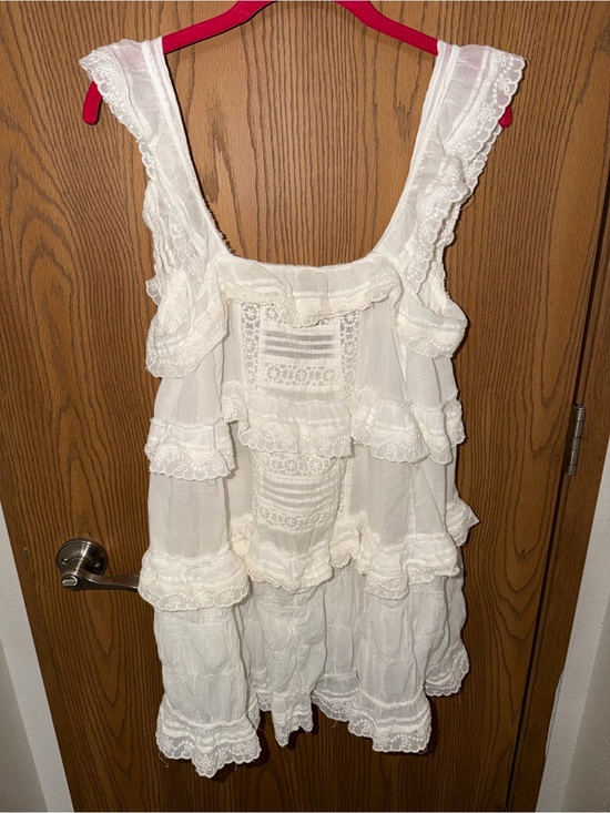 Free People Dresses & Skirts - Free People White Tiered Lace Ruffle Sundress Size Large